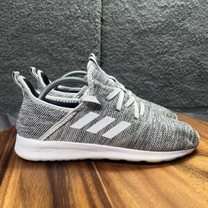 Adidas Cloudfoam Men's Running Shoes Gray White Knit Sneakers Size 9.5 US